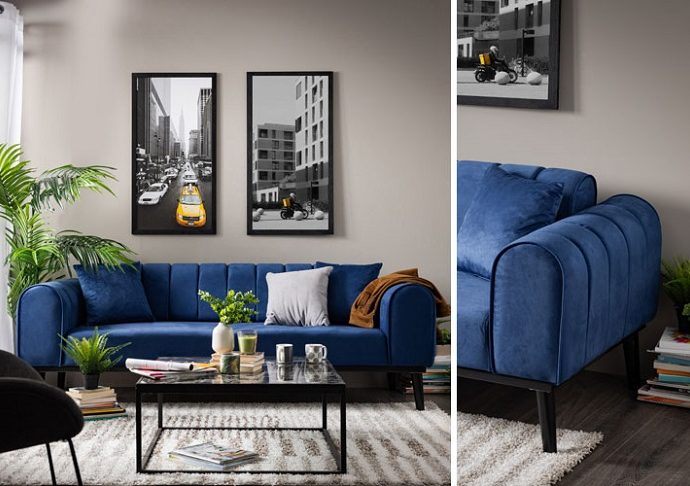 Plava sofa za očaravajuću transformaciju enterijera